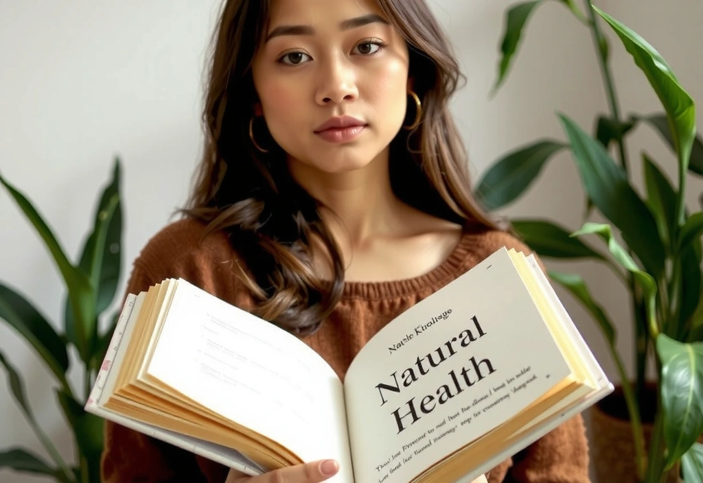 Personne lisant un livre sur la santé naturelle